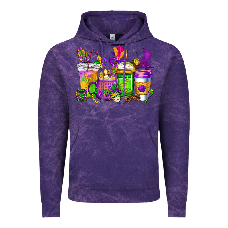 Mardi Gras Coffee Cups Cowgirl Vintage Hoodie by CowGirlArtShop | Teevron