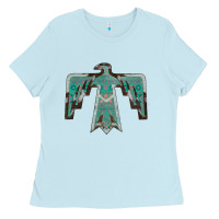 Baby Blue Cowhide Aztec Thunderbird Ladies Tee - Bettercallsaul