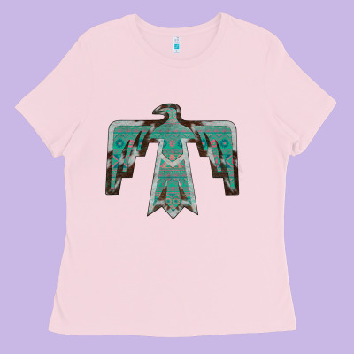 Cowhide Aztec Thunderbird Ladies Tee Designed By Bettercallsaul