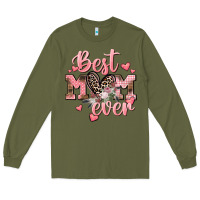 Army Green Best mom ever Mother's Day Long Sleeve Tee - CowGirlArtShop