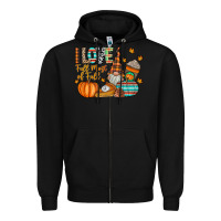 Black i love fall most of fall Zipper Hoodie - CowhideDigitalArt