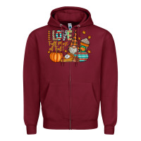 Burgundy i love fall most of fall Zipper Hoodie - CowhideDigitalArt