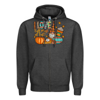 Charcoal Heather i love fall most of fall Zipper Hoodie - CowhideDigitalArt