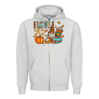 Dove Grey i love fall most of fall Zipper Hoodie - CowhideDigitalArt