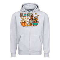 Heather Grey i love fall most of fall Zipper Hoodie - CowhideDigitalArt