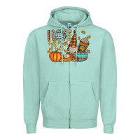 Seafoam i love fall most of fall Zipper Hoodie - CowhideDigitalArt