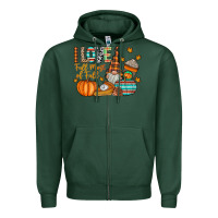 Sports Green i love fall most of fall Zipper Hoodie - CowhideDigitalArt