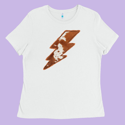 Cowhide Patterned Lightning Ladies Tee Designed By Bettercallsaul
