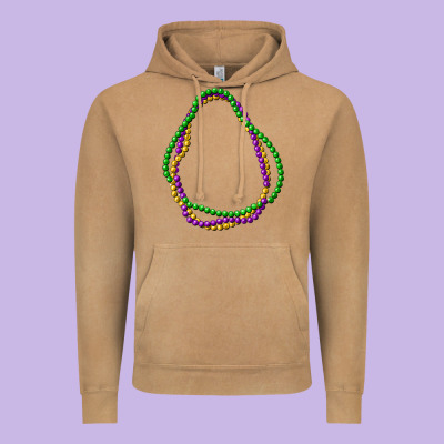 Mardi Gras Beads Vintage Hoodie Designed By Cowgirlartshop