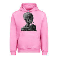 Fuchsia Pink Vincent Van Gogh Skull of a SkeletonVintage Halloween Skull Urban Hoodie - minhPixels