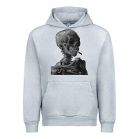 Heather Grey Vincent Van Gogh Skull of a SkeletonVintage Halloween Skull Urban Hoodie - minhPixels