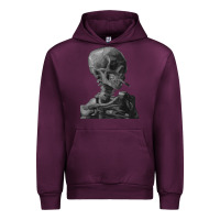 Mauve Wine Vincent Van Gogh Skull of a SkeletonVintage Halloween Skull Urban Hoodie - minhPixels