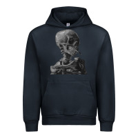 Navy Vincent Van Gogh Skull of a SkeletonVintage Halloween Skull Urban Hoodie - minhPixels