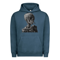 Pigment Midnight Navy Vincent Van Gogh Skull of a SkeletonVintage Halloween Skull Urban Hoodie - minhPixels
