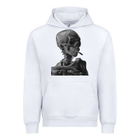 White Vincent Van Gogh Skull of a SkeletonVintage Halloween Skull Urban Hoodie - minhPixels