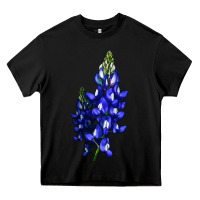 Black Bluebonnet Flower Heavy Core Tee - LillyAllenDesigns