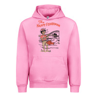 Fuchsia Pink Vintage The Happy Fisherman 2022 Fishing Mens Kids Urban Hoodie - minhPixels