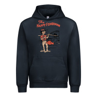 Navy Vintage The Happy Fisherman 2022 Fishing Mens Kids Urban Hoodie - minhPixels