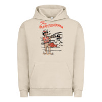 Pigment French Oak Vintage The Happy Fisherman 2022 Fishing Mens Kids Urban Hoodie - minhPixels