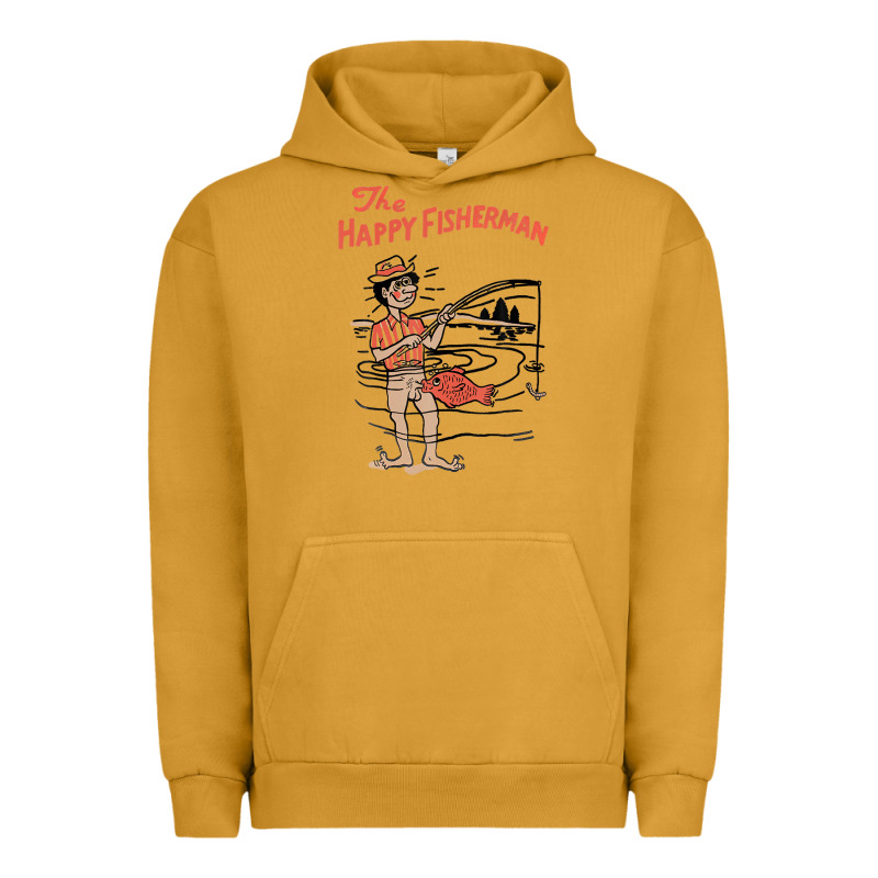 Vintage The Happy Fisherman 2022 Fishing Mens Kids Urban Hoodie by minhPixels | Teevron