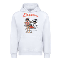 White Vintage The Happy Fisherman 2022 Fishing Mens Kids Urban Hoodie - minhPixels