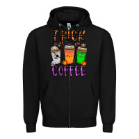 Black trick or coffee Zipper Hoodie - CowhideDigitalArt