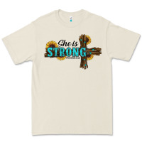 Bone She Is Strong Western Cross Premium Tee - RanaPortraitStore