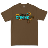 Cacao She Is Strong Western Cross Premium Tee - RanaPortraitStore