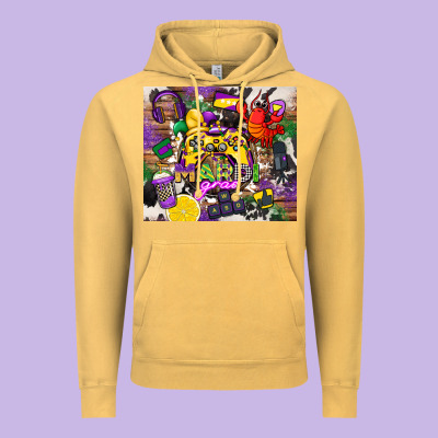 Mardi Gras Gamer Vintage Hoodie Designed By Cowgirlartshop