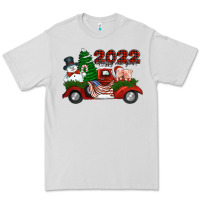 Dove Grey happy new year 2022 christmas truck with american flag Premium Tee - Jasminsmagicworld