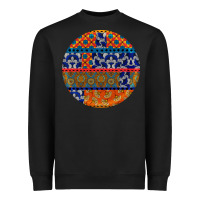 Black african fabric pattern round earrings Heavyweight Sweatshirt - BundleAndBundleShop