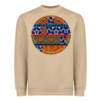 Mushroom african fabric pattern round earrings Heavyweight Sweatshirt - BundleAndBundleShop