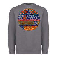 Storm african fabric pattern round earrings Heavyweight Sweatshirt - BundleAndBundleShop