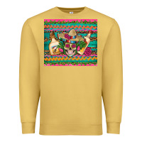 Antique Gold mexican tequila skull roses cactus sombrero Premium Sweatshirt - Artiststas