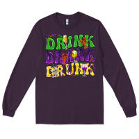 Plum Drink drank drunk Mardi Gras Long Sleeve Tee - HowdyJamesFarm