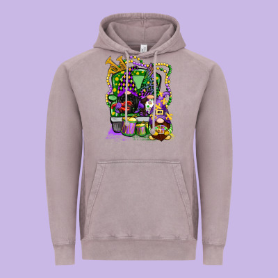 Mardi Gras Gnomies Truck Vintage Hoodie Designed By Cowgirlartshop