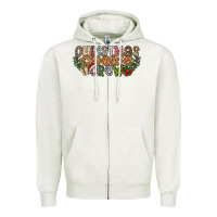 Oatmeal Heather christmas cookie crew Zipper Hoodie - CowhideDigitalArt