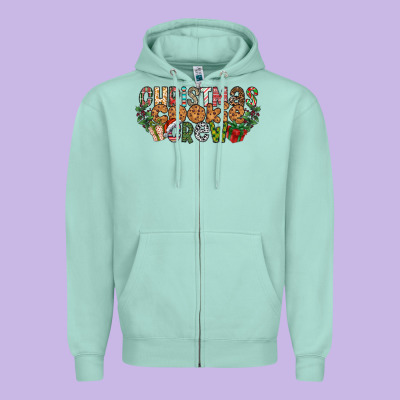 Christmas Cookie Crew Zipper Hoodie Designed By Cowhidedigitalart