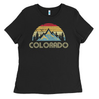 Colorado Retro Vintage Mountains Nature Hiking Ladies Tee | Teevron