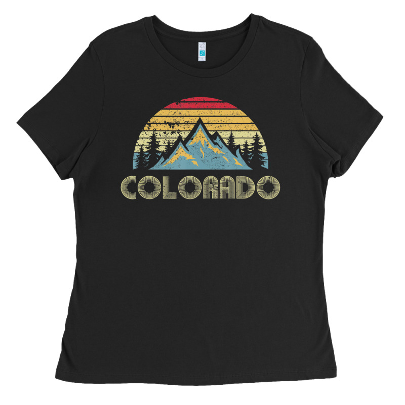 Colorado Retro Vintage Mountains Nature Hiking Ladies Tee by minhPixels | Teevron