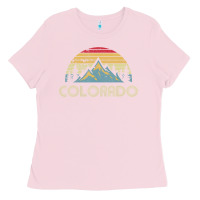 Bubblegum Pink Colorado Retro Vintage Mountains Nature Hiking Ladies Tee - minhPixels