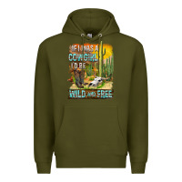 Army Green If Was A Cowgirl I'd Be Wild And Free Premium Hoodie - FaDigitalArtStudio