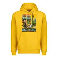 Lemon If Was A Cowgirl I'd Be Wild And Free Premium Hoodie - FaDigitalArtStudio