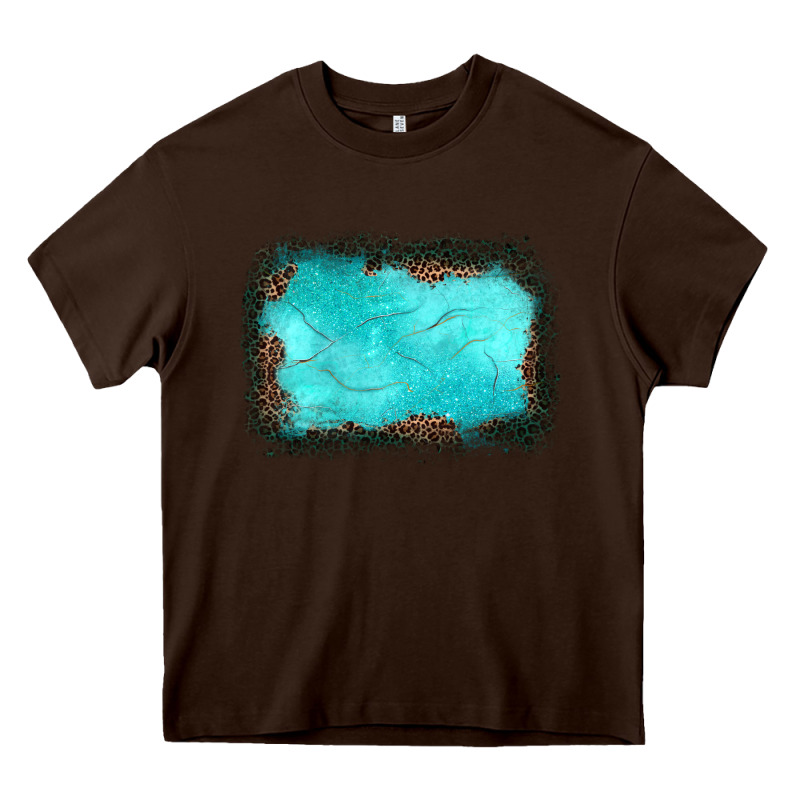 Gemstone Turquoise Leopard Background Heavy Core Tee by JahusDesignShop | Teevron