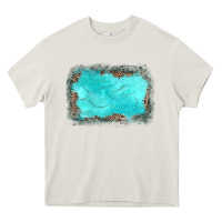 Cream gemstone turquoise leopard background Heavy Core Tee - JahusDesignShop