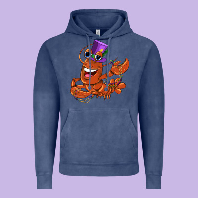 Mardi Gras Crawfish Vintage Hoodie Designed By Cowgirlartshop
