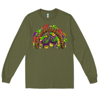 Army Green Mardi Gras rainbow Long Sleeve Tee - HowdyJamesFarm