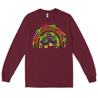 Burgundy Mardi Gras rainbow Long Sleeve Tee - HowdyJamesFarm