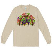 Mushroom Mardi Gras rainbow Long Sleeve Tee - HowdyJamesFarm