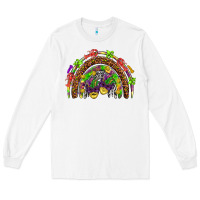 White Mardi Gras rainbow Long Sleeve Tee - HowdyJamesFarm